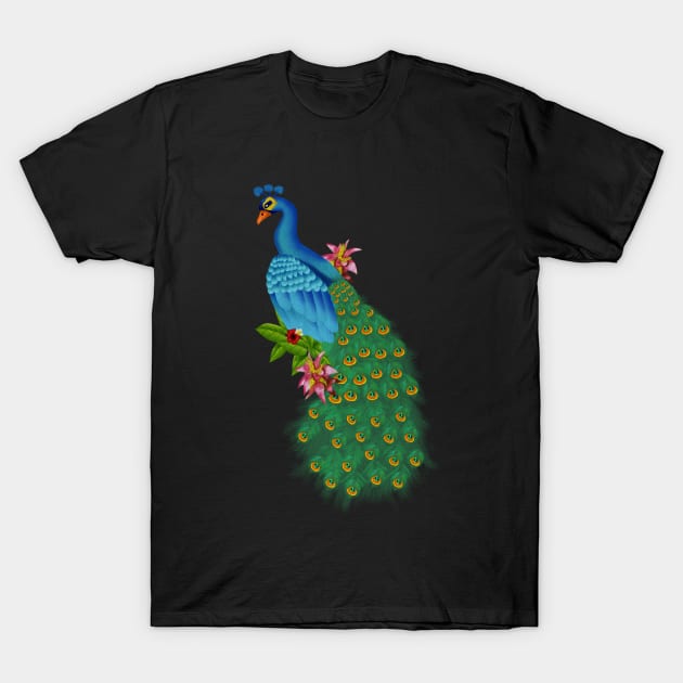 Peacock Tropical T-Shirt by dukito